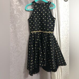 Black and gold girls dress, size 7.